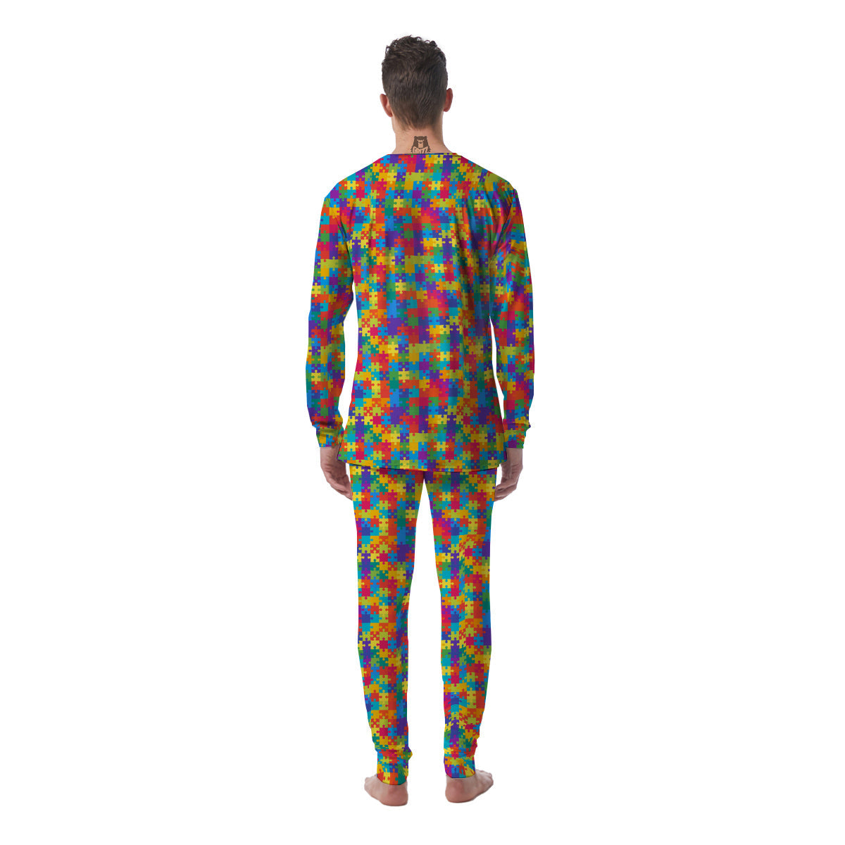 Awareness Puzzle Colorful Autism Print Men's Pajamas-grizzshop
