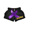 Awareness Ribbon Purple Cancer Print Muay Thai Boxing Shorts-grizzshop