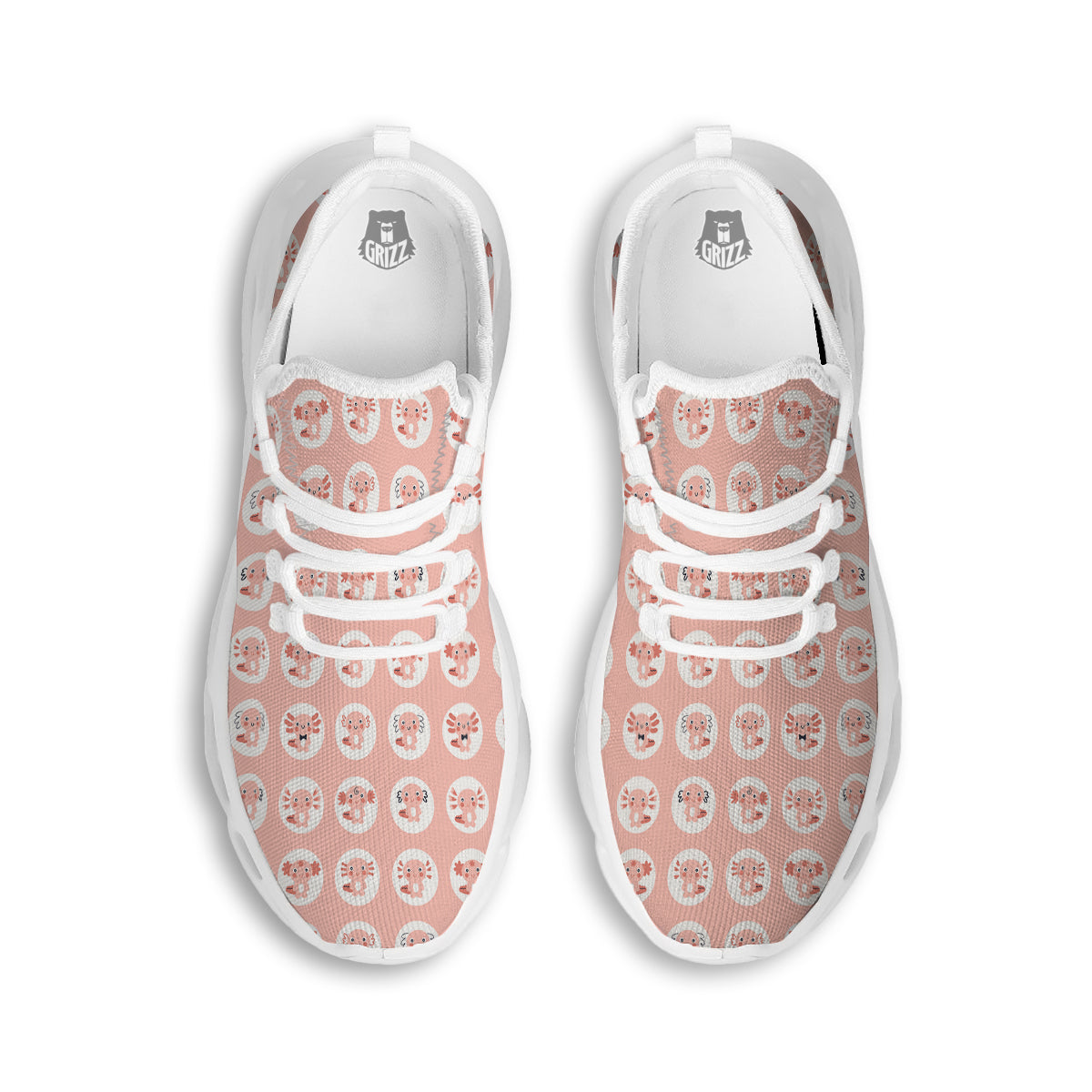 Axolotl Baby Print Pattern White Running Shoes-grizzshop