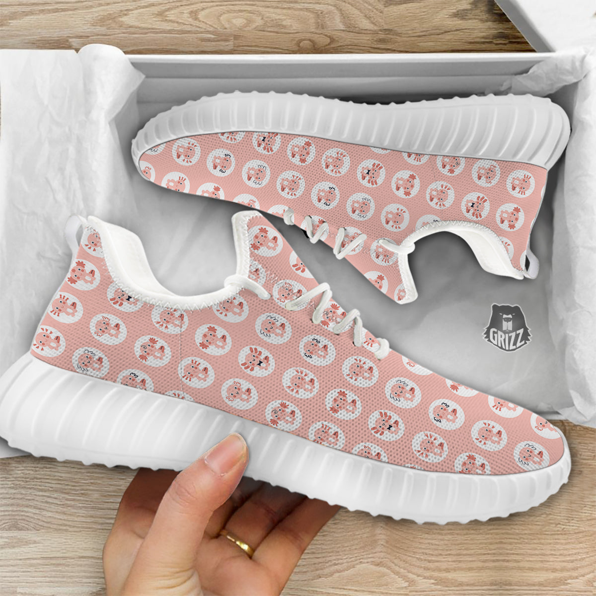 Axolotl Baby Print Pattern White Walking Shoes-grizzshop