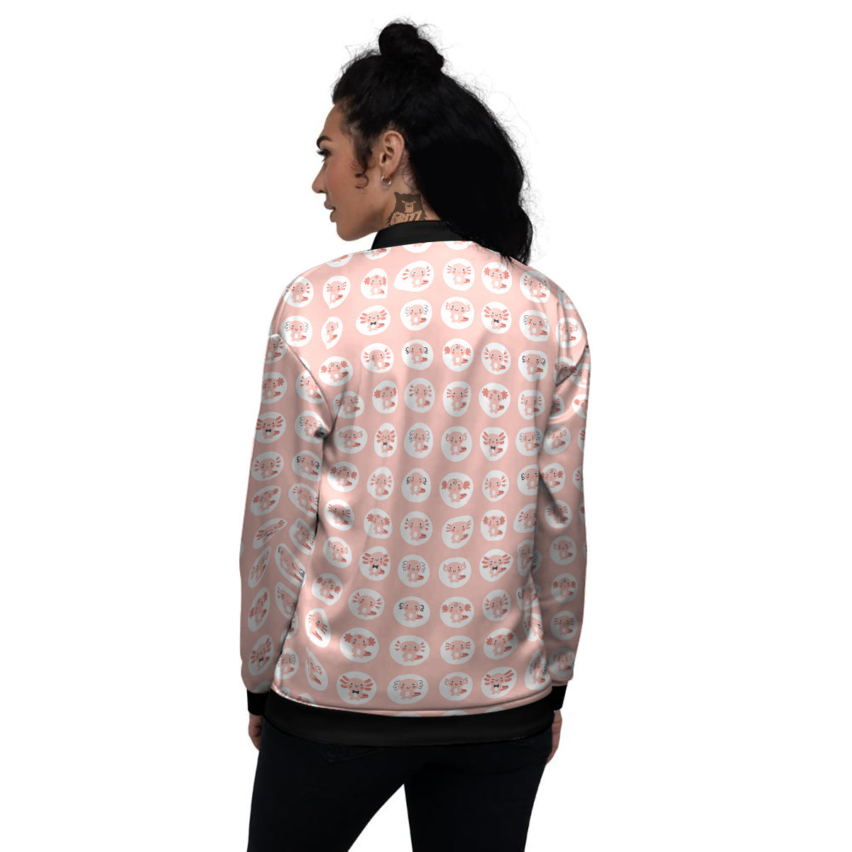 Axolotl Baby Print Pattern Women's Bomber Jacket-grizzshop