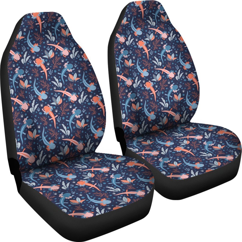 Axolotl Blue Pattern Print Universal Fit Car Seat Cover-grizzshop