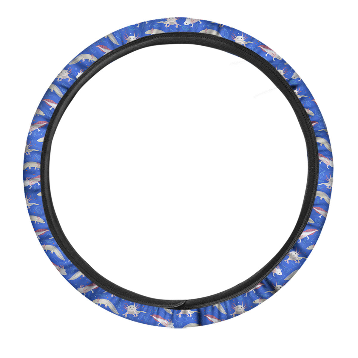 Axolotl Blue Print Pattern Car Steering Wheel Cover-grizzshop
