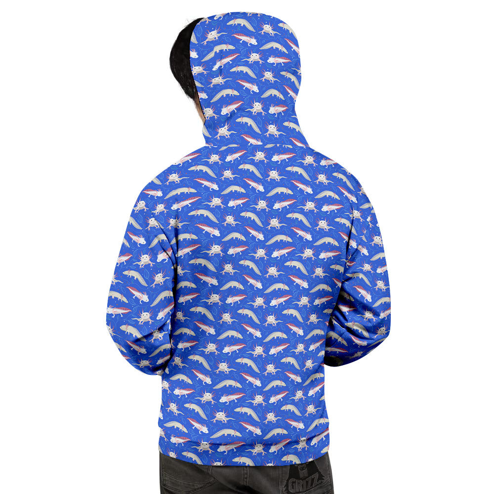 Axolotl Blue Print Pattern Men's Hoodie-grizzshop