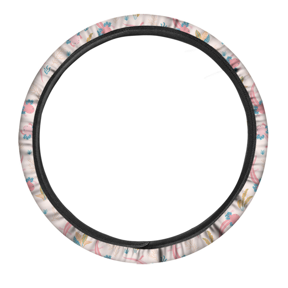 Axolotl Pastel Print Pattern Car Steering Wheel Cover-grizzshop