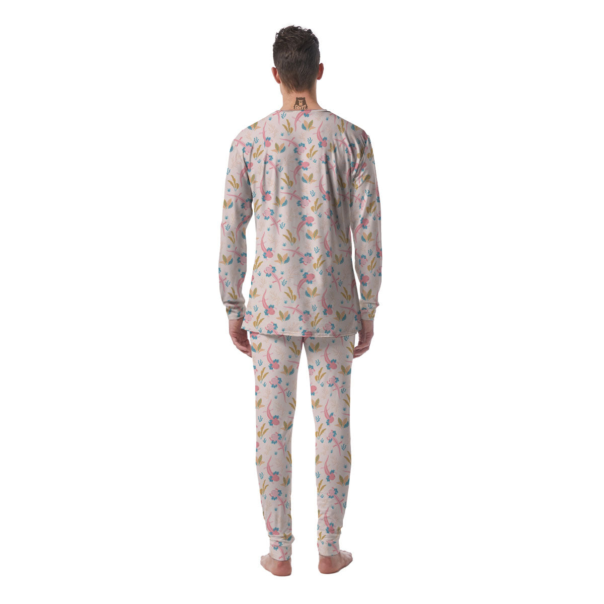 Axolotl Pastel Print Pattern Men's Pajamas-grizzshop