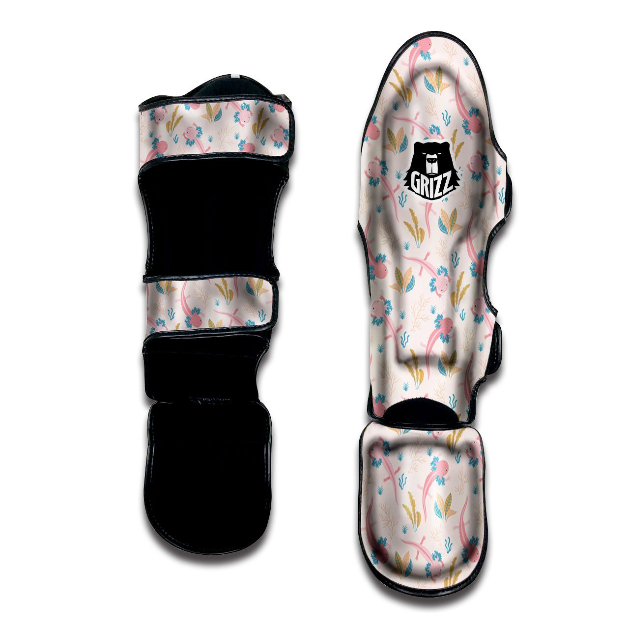 Axolotl Pastel Print Pattern Muay Thai Shin Guards-grizzshop