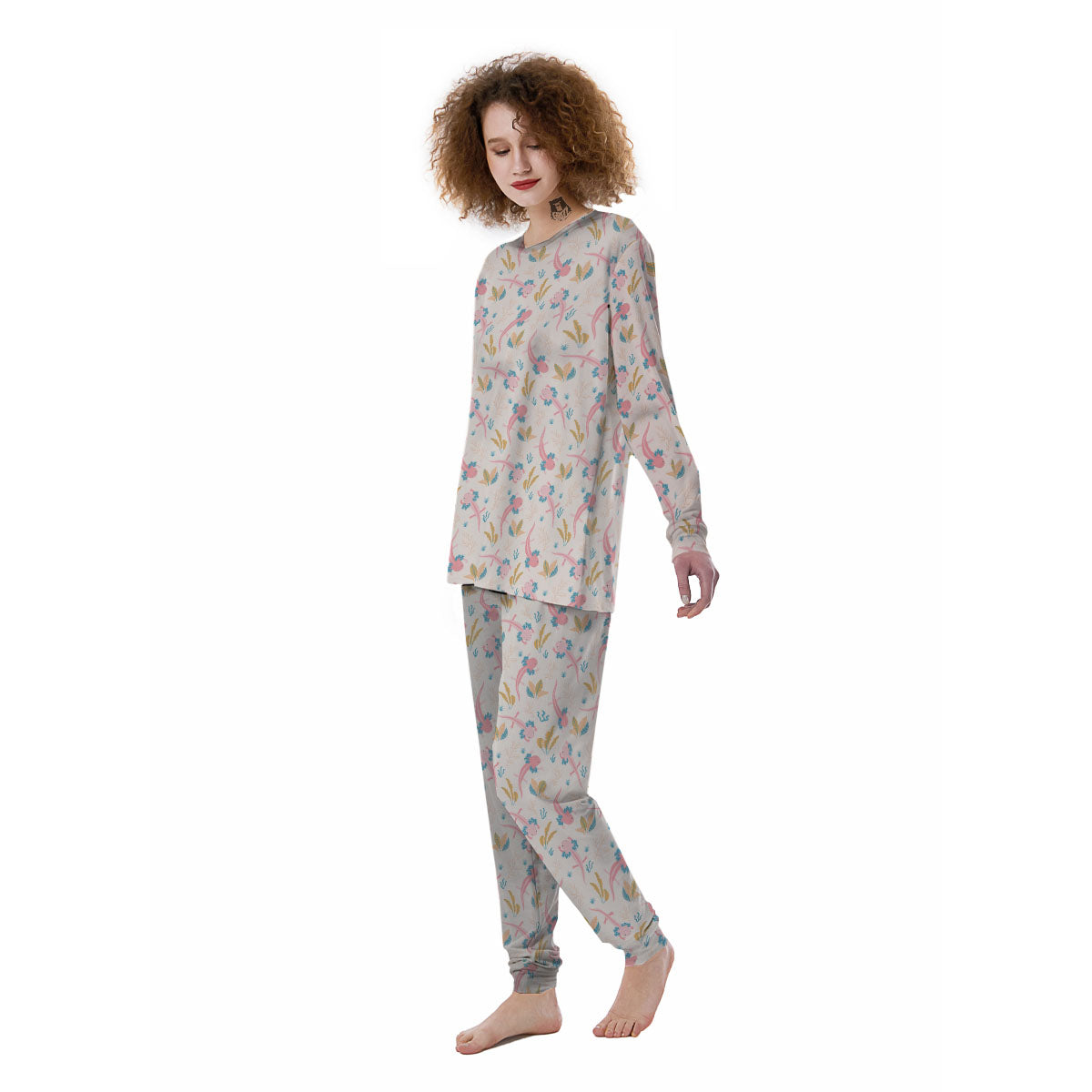 Axolotl Pastel Print Pattern Women's Pajamas-grizzshop