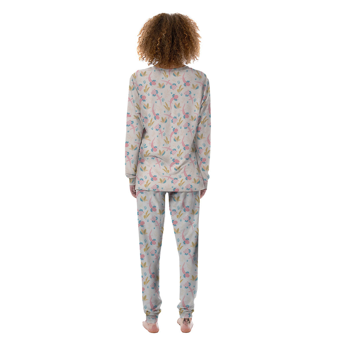 Axolotl Pastel Print Pattern Women's Pajamas-grizzshop
