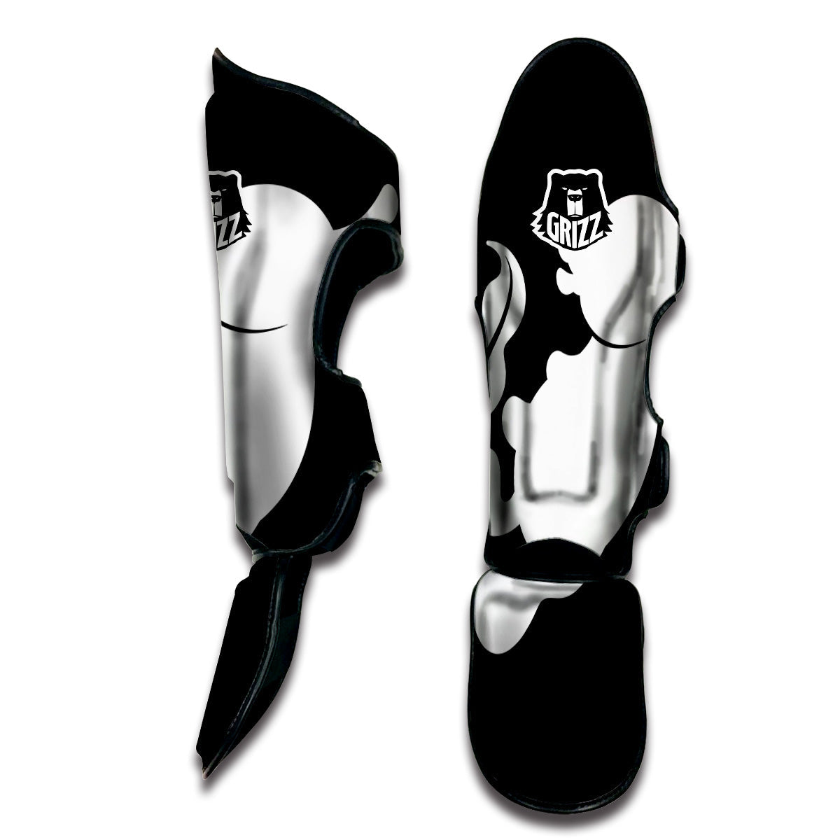 Axolotl White And Black Print Muay Thai Shin Guards-grizzshop
