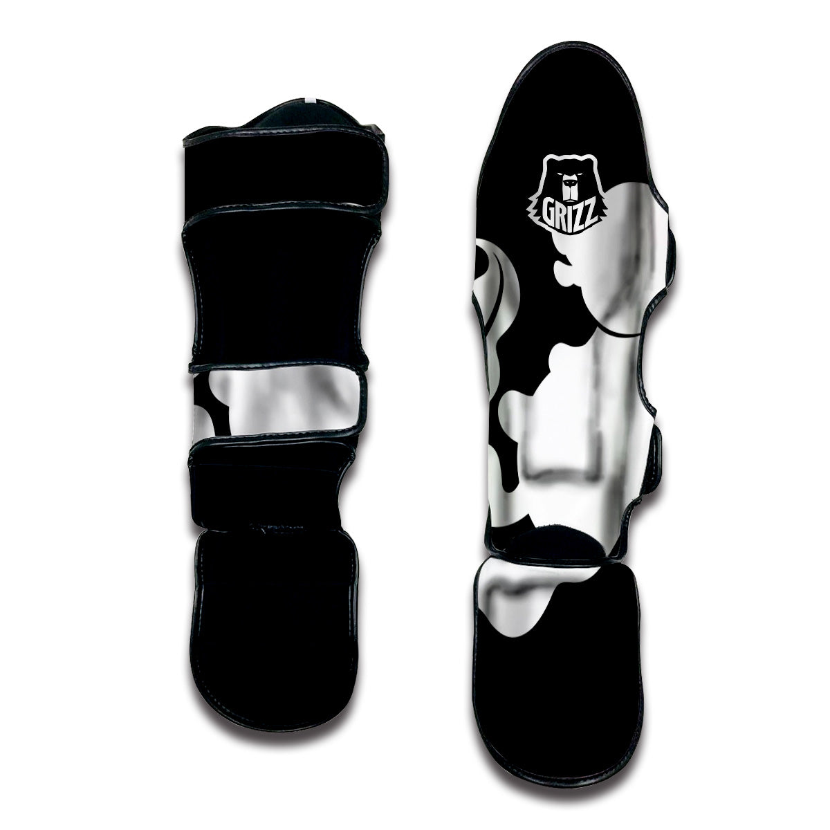 Axolotl White And Black Print Muay Thai Shin Guards-grizzshop