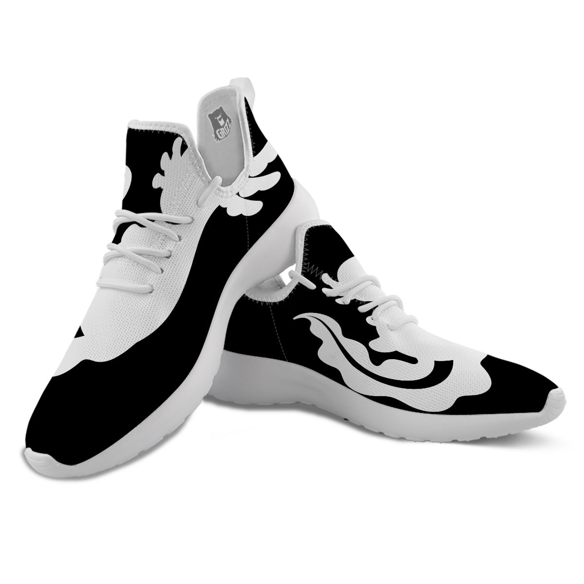 Axolotl White And Black Print White Athletic Shoes-grizzshop