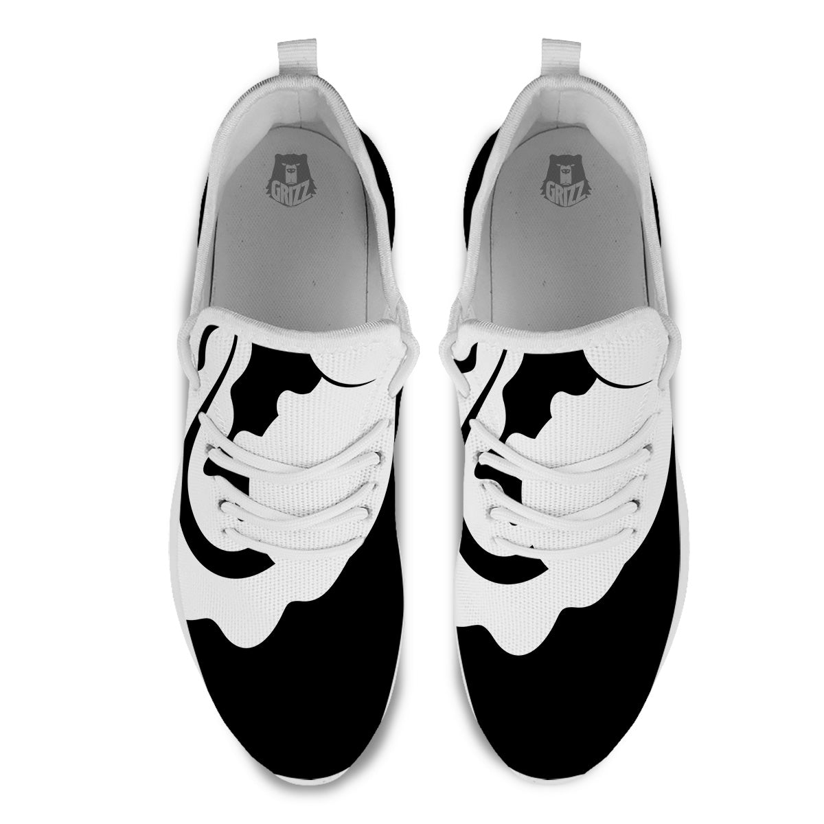 Axolotl White And Black Print White Athletic Shoes-grizzshop