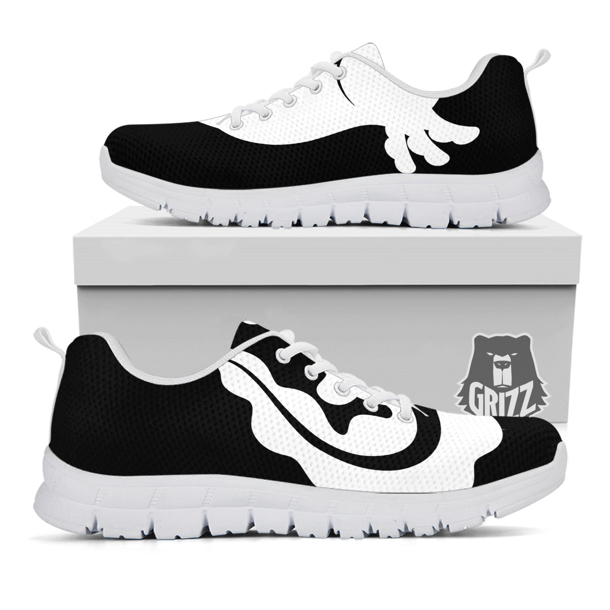 Axolotl White And Black Print White Sneaker-grizzshop