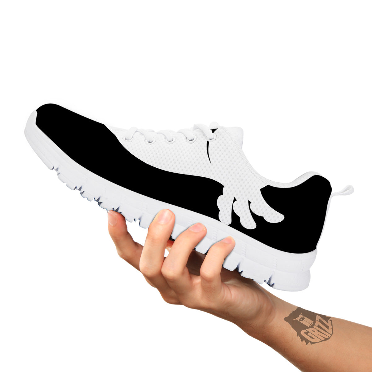 Axolotl White And Black Print White Sneaker-grizzshop