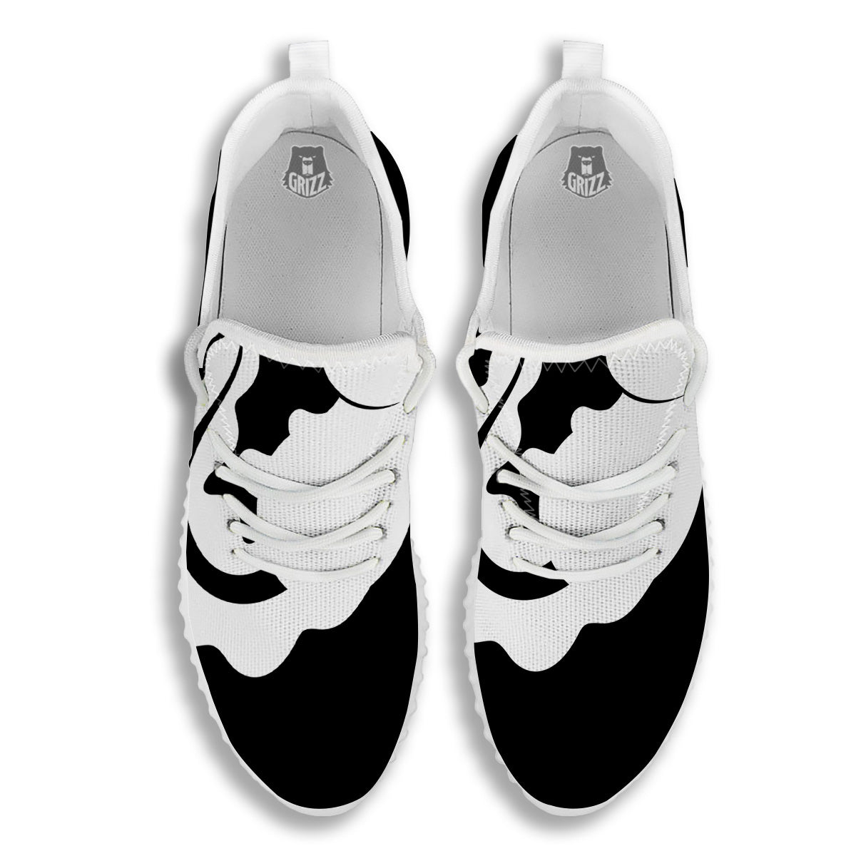 Axolotl White And Black Print White Walking Shoes-grizzshop