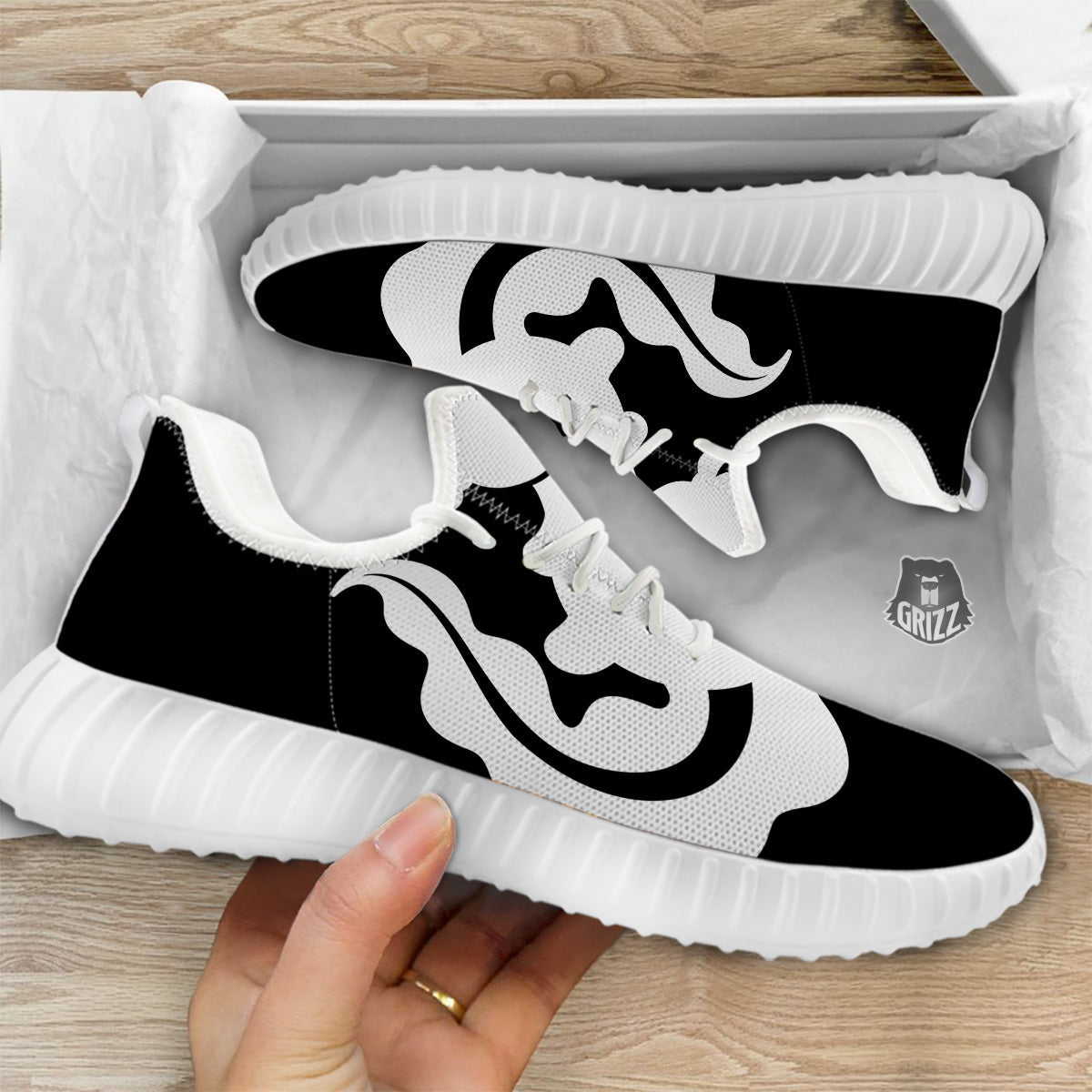Axolotl White And Black Print White Walking Shoes-grizzshop