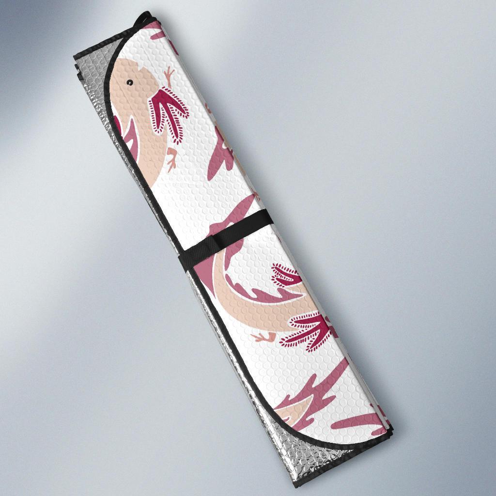 Axolotl White Pattern Print Car Sun Shade-grizzshop