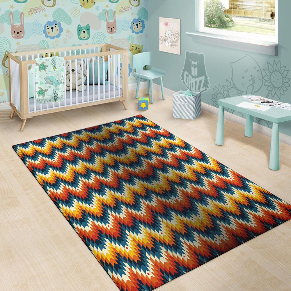 Aztec American Print Pattern Floor Mat-grizzshop