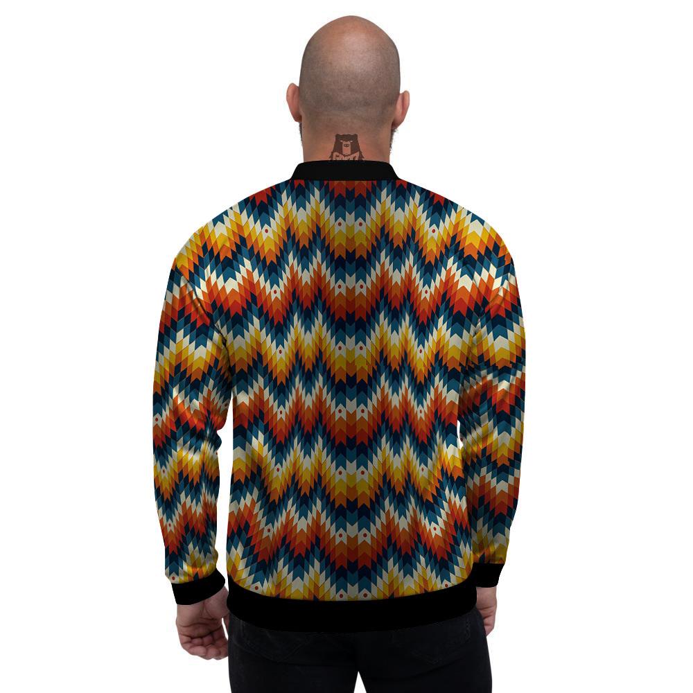 Aztec American Print Pattern Men's Bomber Jacket-grizzshop