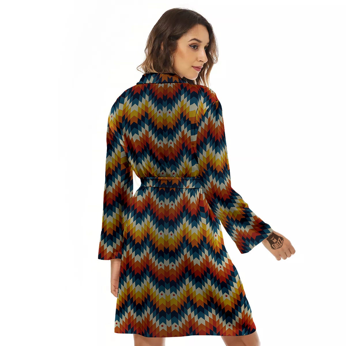 Aztec American Print Pattern Women's Robe-grizzshop