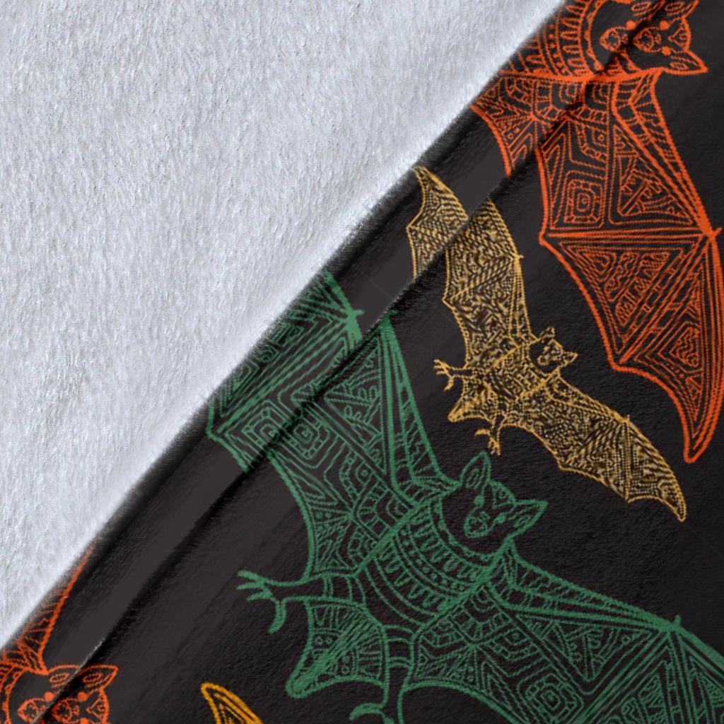 Aztec Bat Halloween Pattern Print Blanket-grizzshop