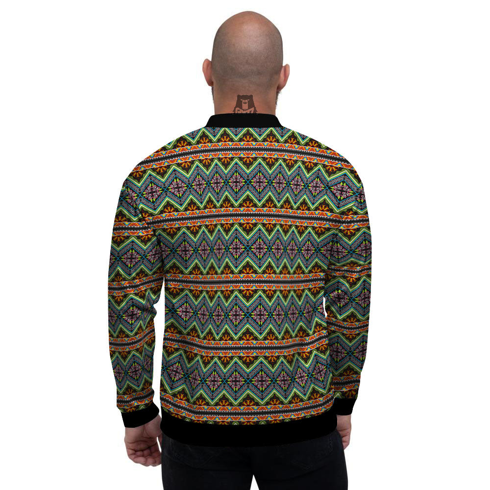 Aztec Boho Tribal Print Pattern Men's Bomber Jacket-grizzshop