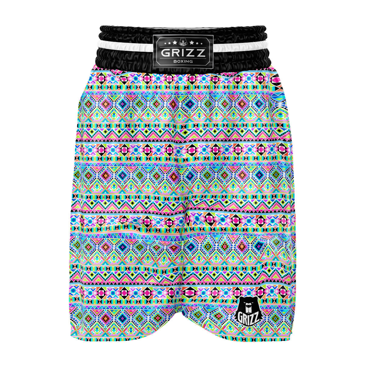 Aztec Colorful Print Pattern Boxing Shorts-grizzshop