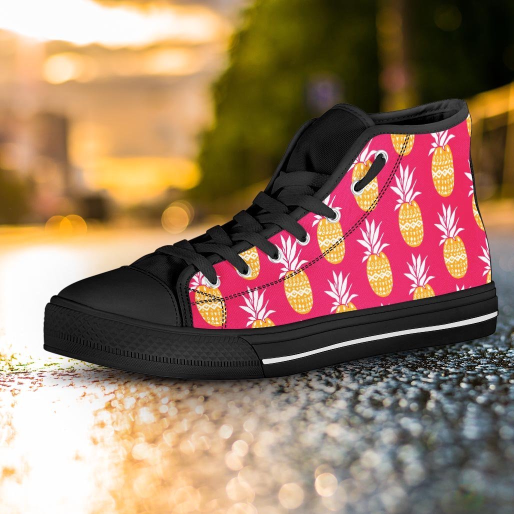 Aztec Hawaiian Pineapple Print Women's High Top Shoes-grizzshop