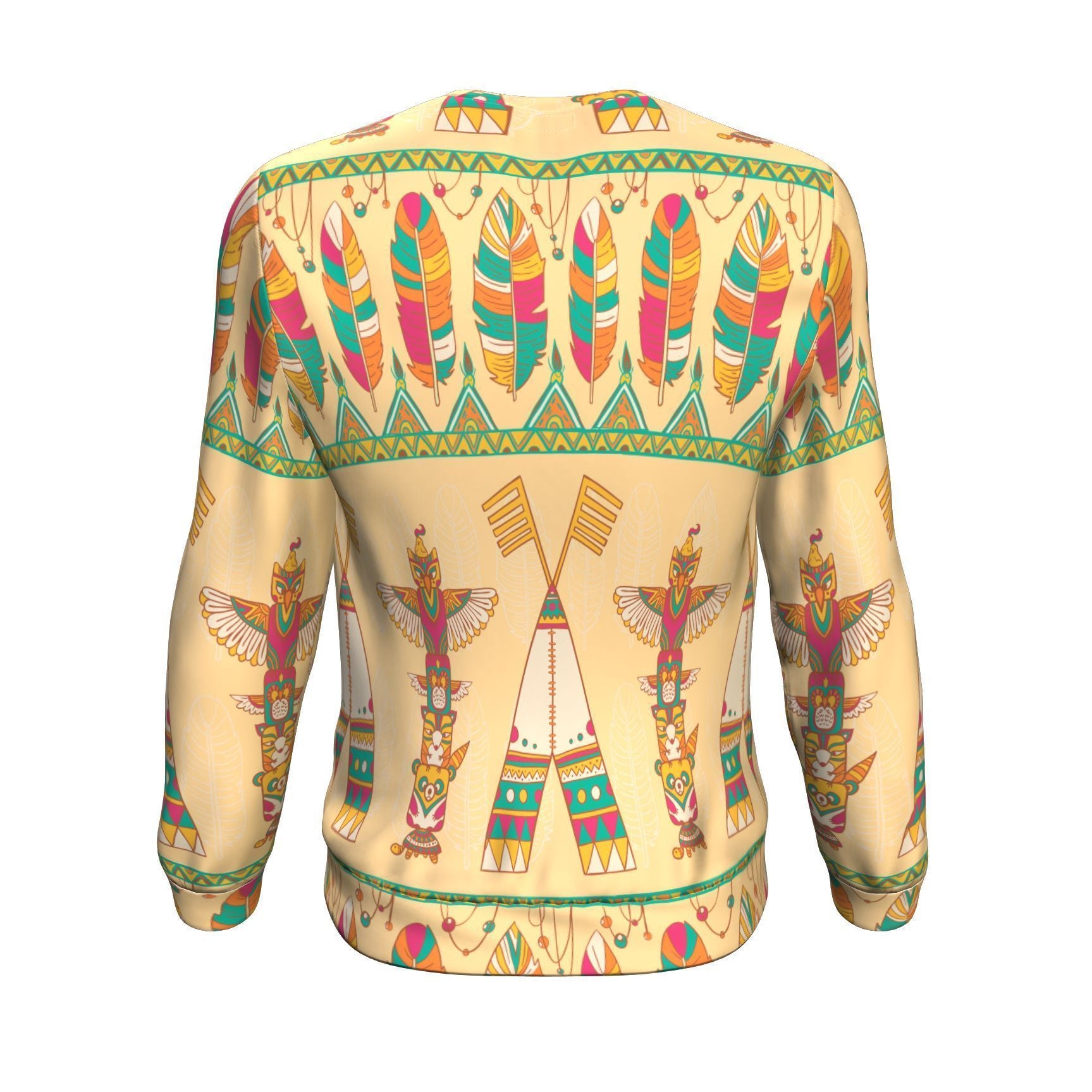 Aztec Indians Navajo Tribal Native American Print Men Crew Neck Sweatshirt-grizzshop