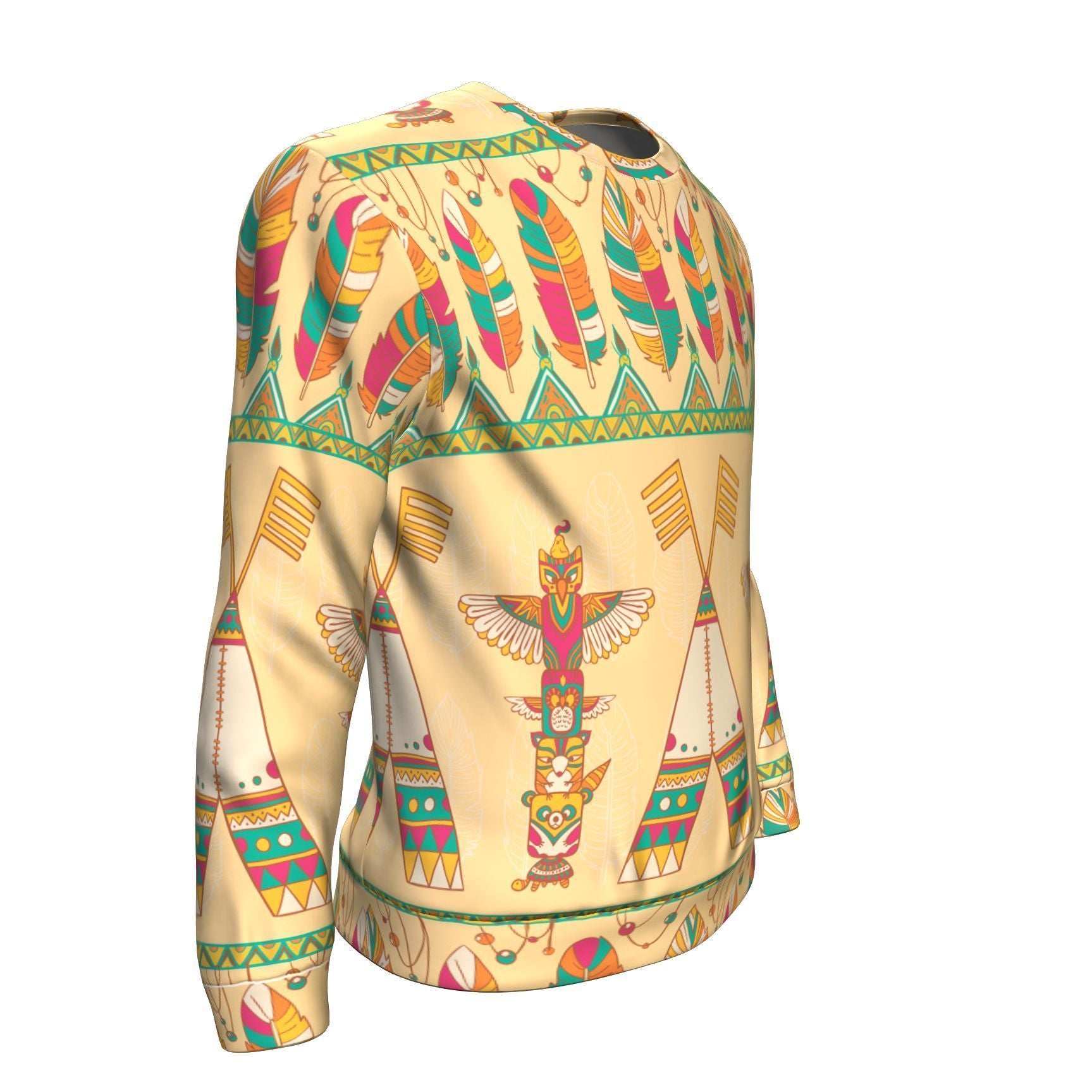 Aztec Indians Navajo Tribal Native American Print Men Crew Neck Sweatshirt-grizzshop