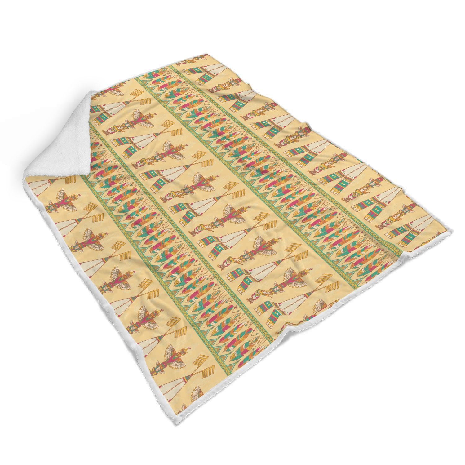 Aztec Indians Navajo Tribal Native American Print Throw Blanket-grizzshop