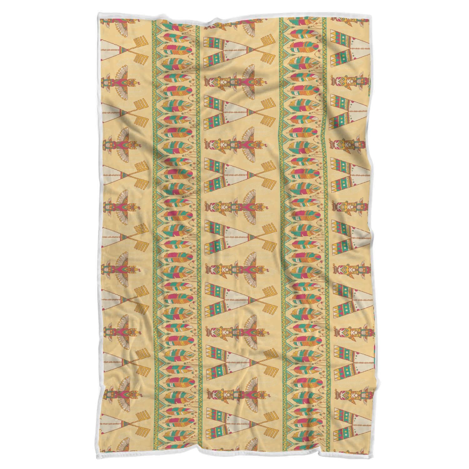 Indians Navajo Aztec Tribal Native American Print Hooded Blanket