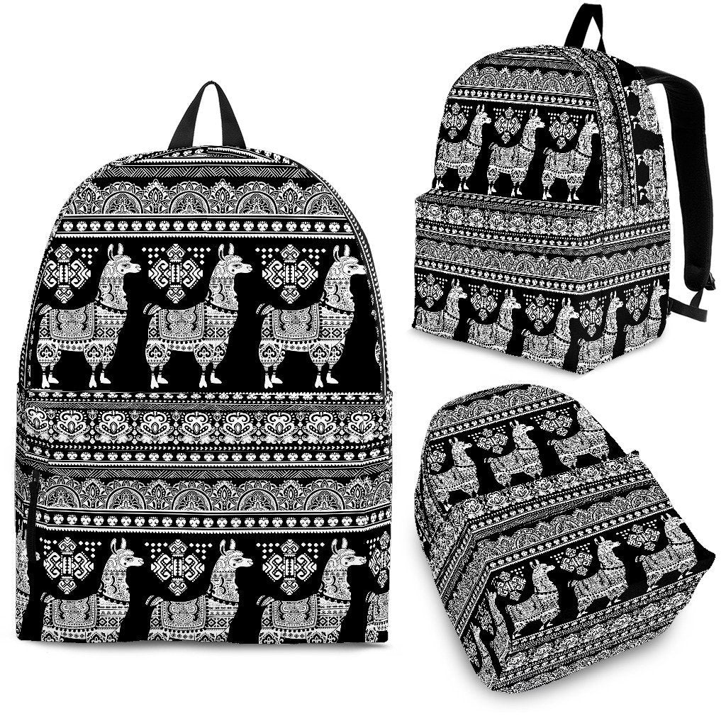 Aztec Llama Pattern Print Backpack-grizzshop