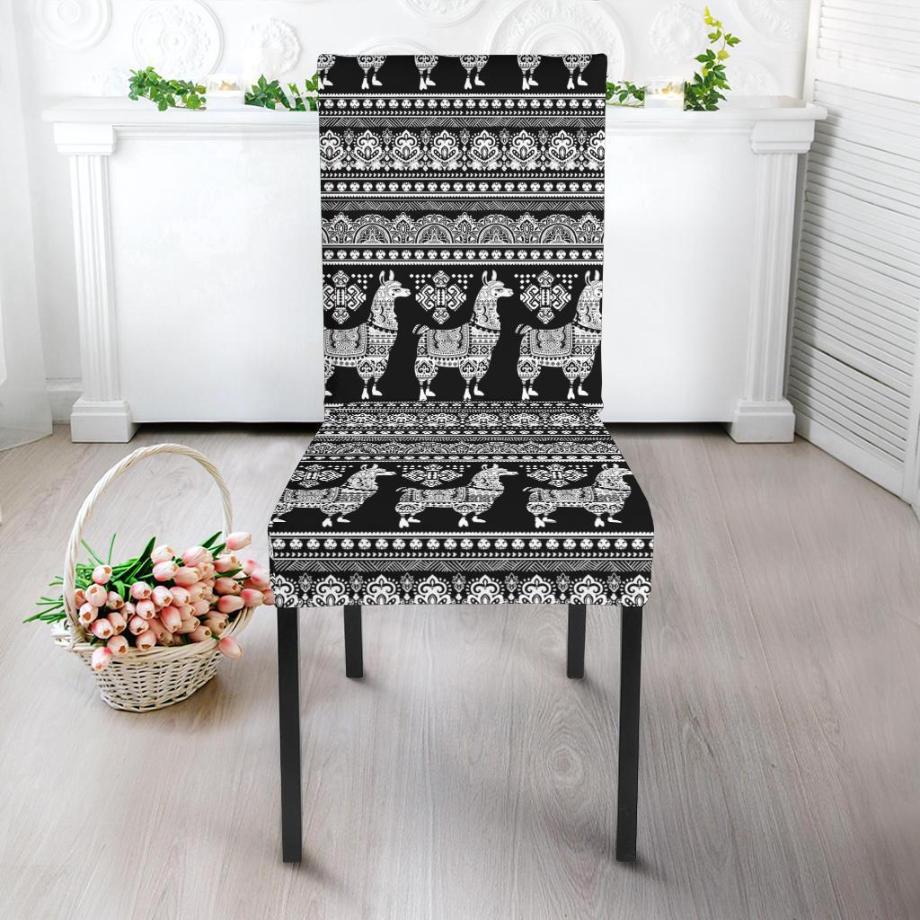 Aztec Llama Pattern Print Chair Cover-grizzshop