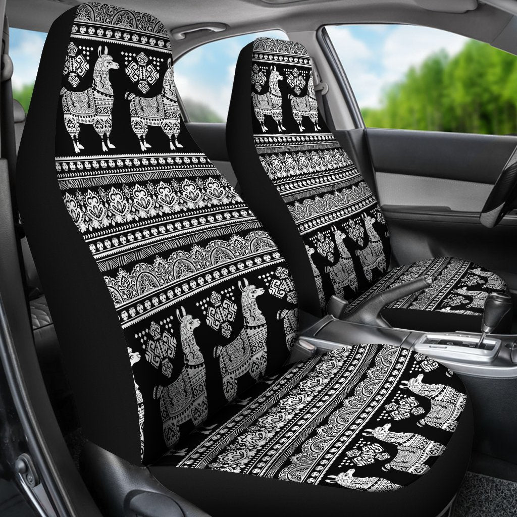 Aztec Llama Pattern Print Universal Fit Car Seat Cover-grizzshop