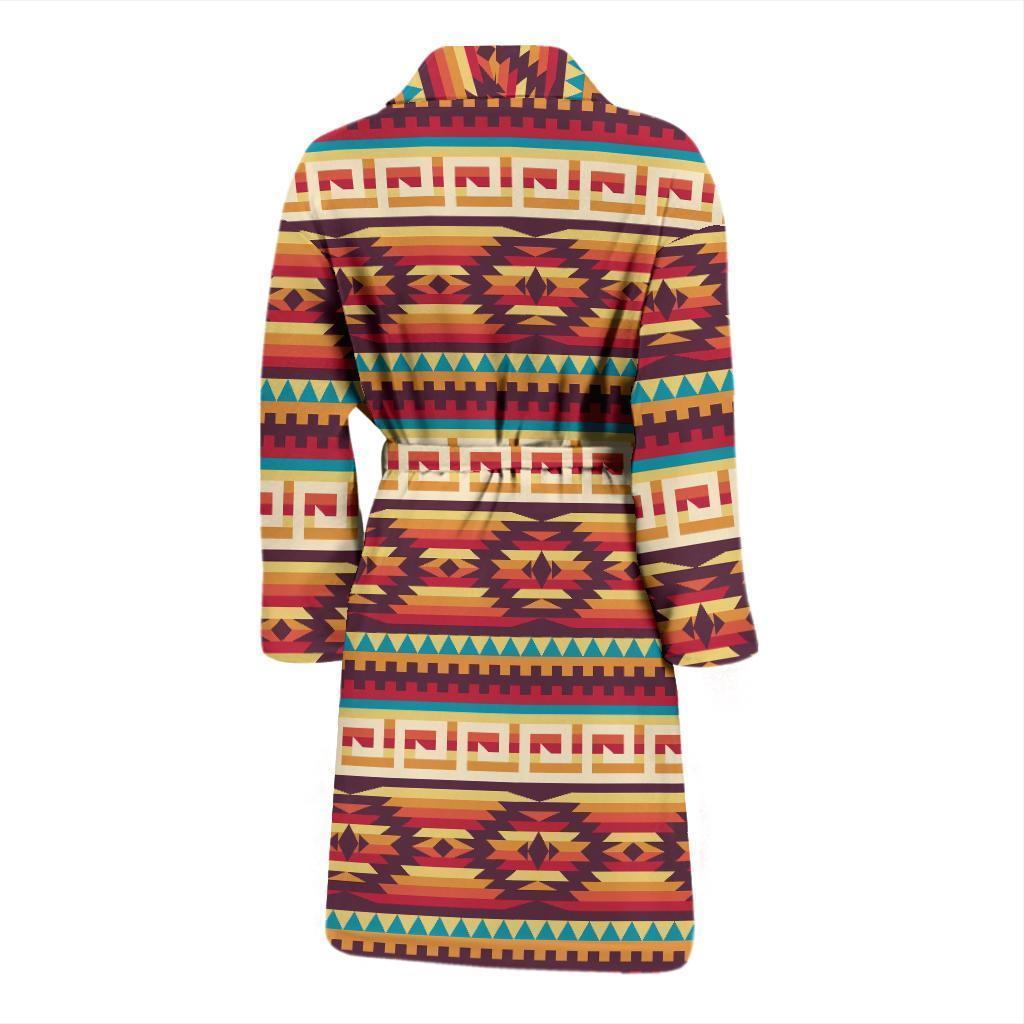 Aztec Native American Tribal Navajo Indians Print Men Long Robe-grizzshop
