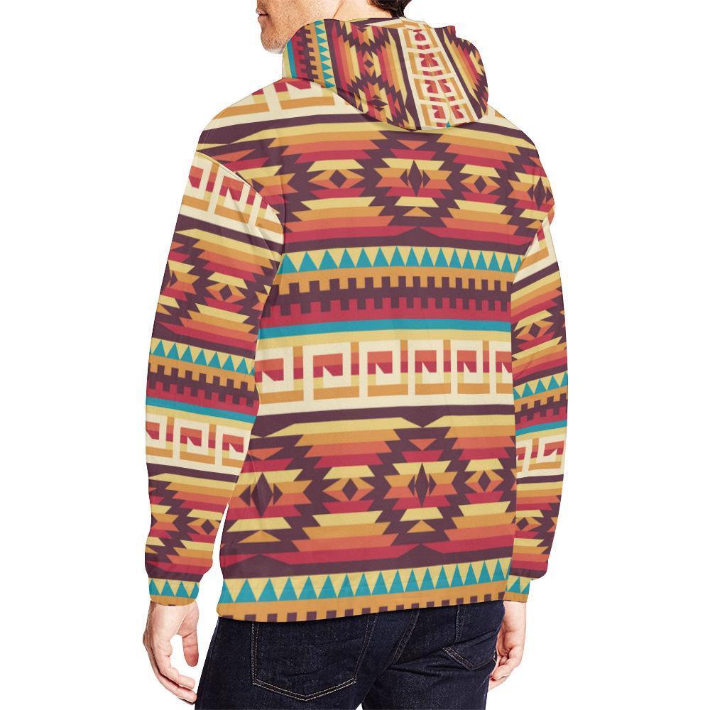 Aztec Native American Tribal Navajo Indians Print Men Pullover Hoodie-grizzshop