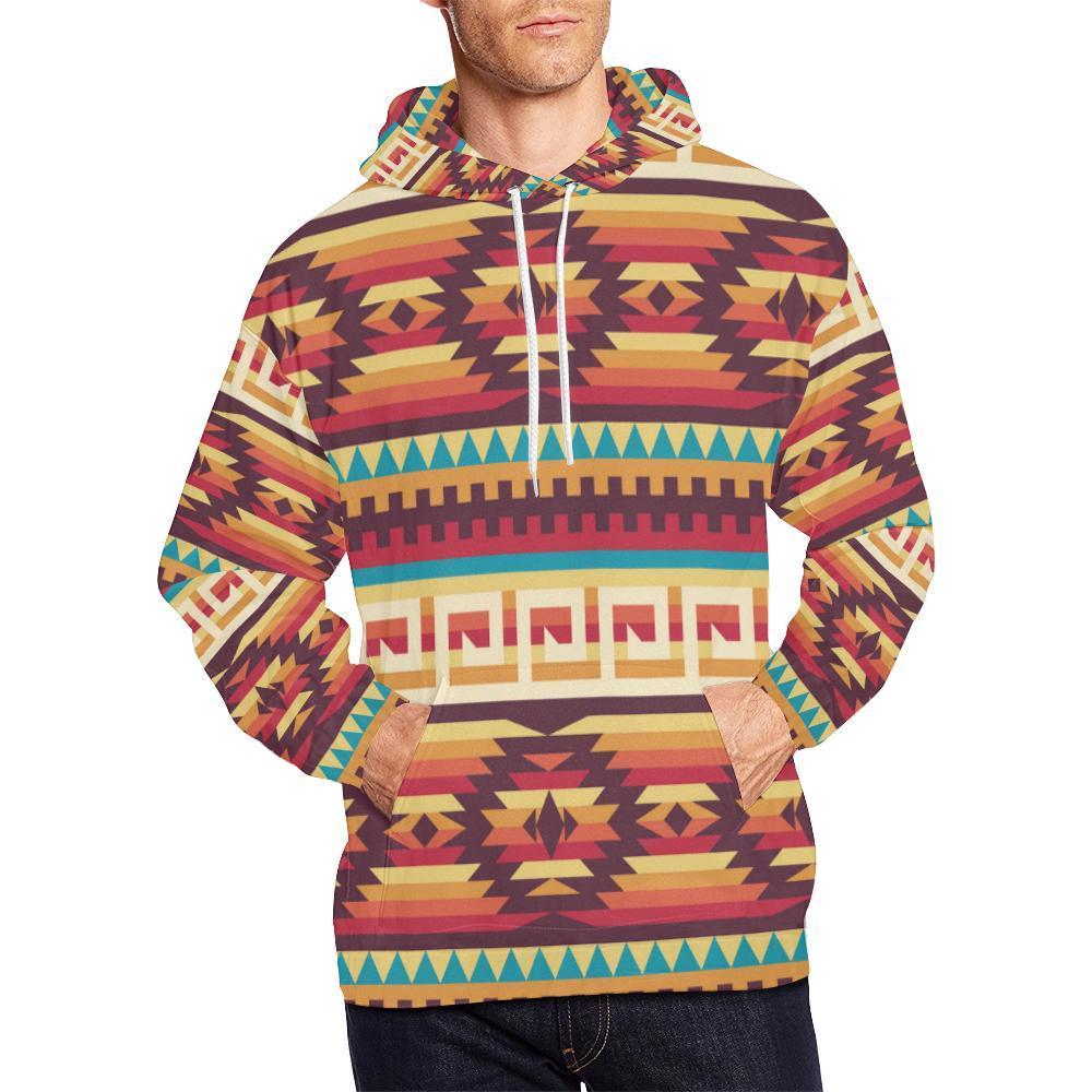 Aztec Native American Tribal Navajo Indians Print Men Pullover Hoodie-grizzshop
