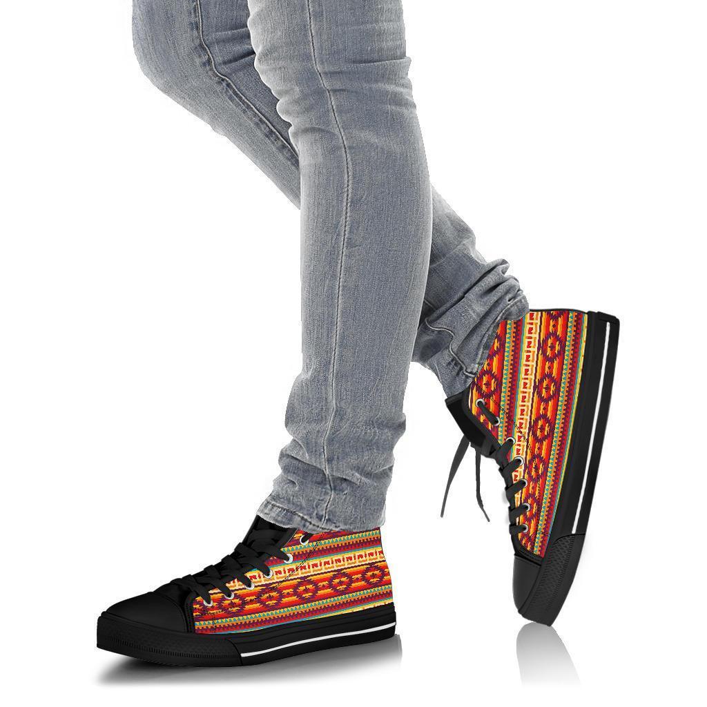 Aztec Native American Tribal Navajo Indians Print Men Women's High Top Shoes-grizzshop