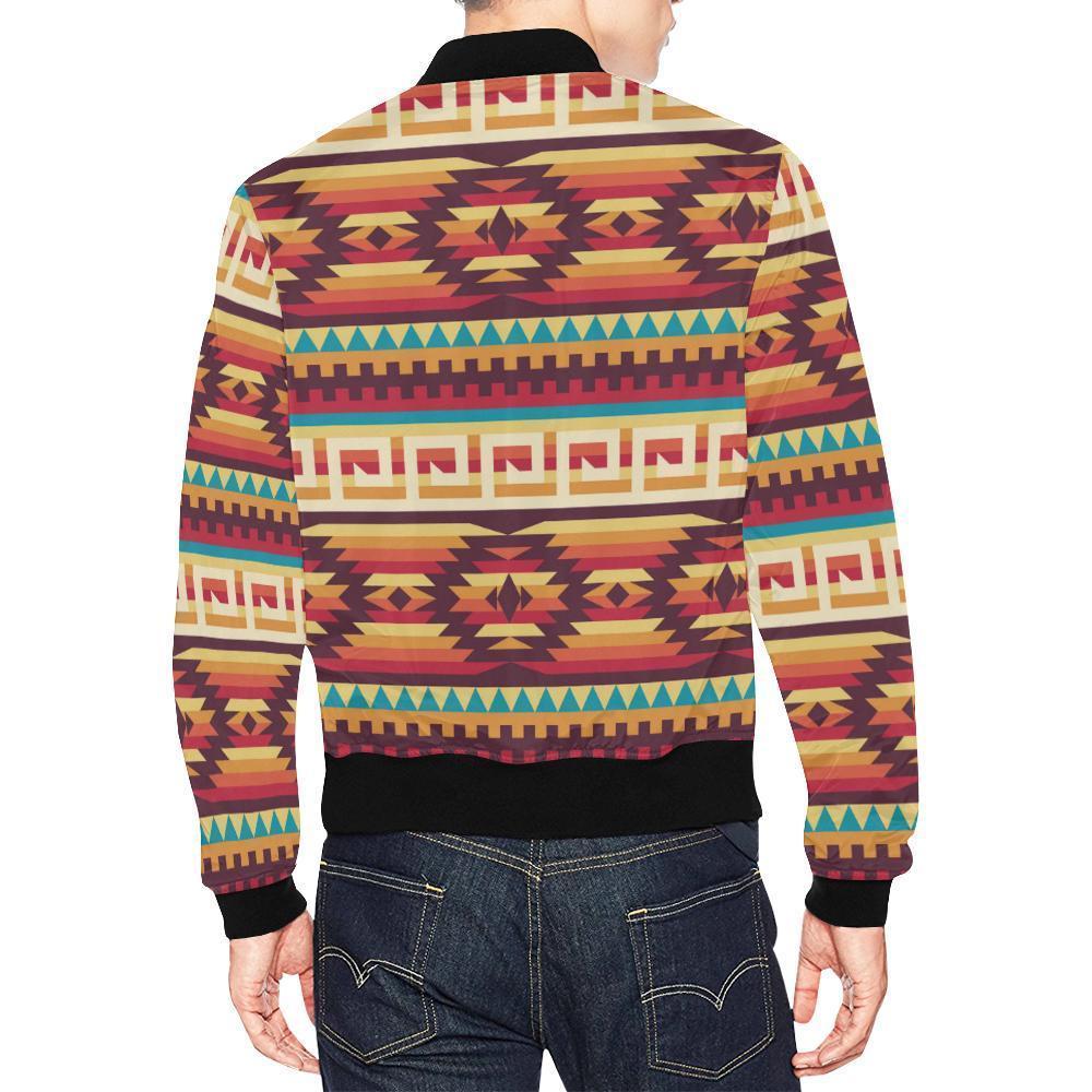 Aztec Native American Tribal Navajo Indians Print Men's Bomber Jacket-grizzshop