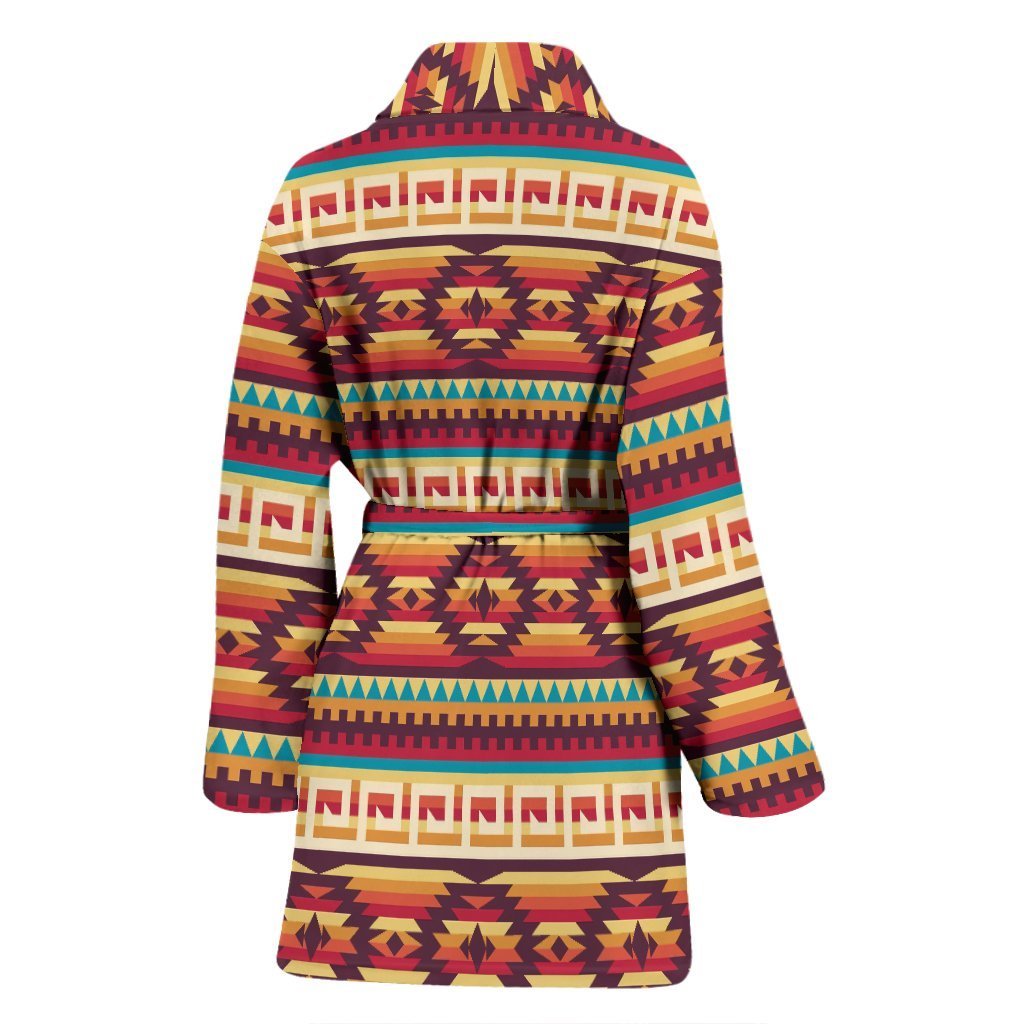 Aztec Native American Tribal Navajo Indians Print Women Long Robe-grizzshop