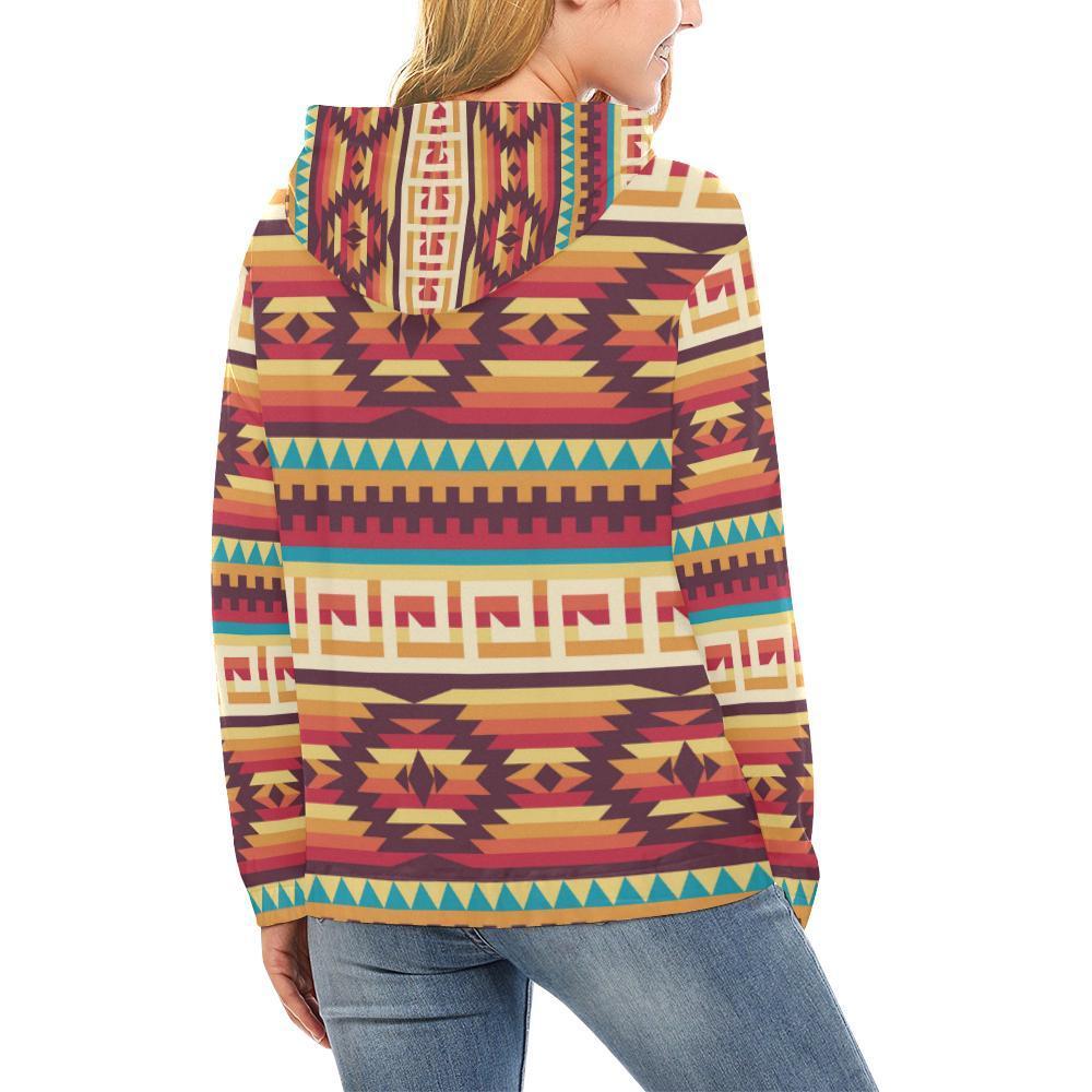 Aztec Native American Tribal Navajo Indians Print Women Pullover Hoodies -grizzshop