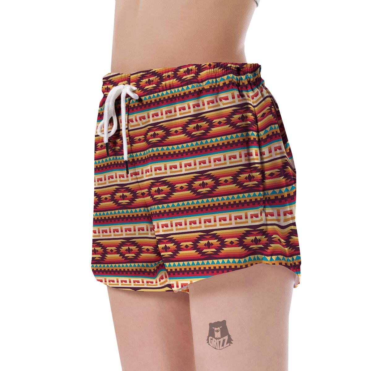 Aztec Native American Tribal Pendleton Navajo Indians Print Women's Shorts-grizzshop