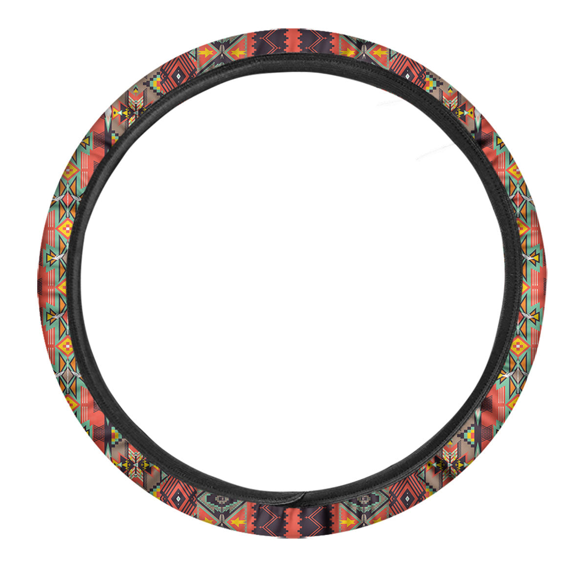 Aztec Native Tribal Print Pattern Car Steering Wheel Cover-grizzshop