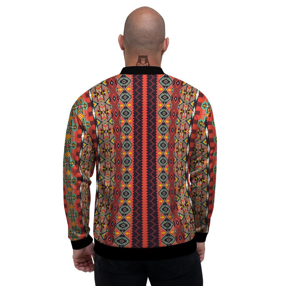 Aztec Native Tribal Print Pattern Men's Bomber Jacket-grizzshop