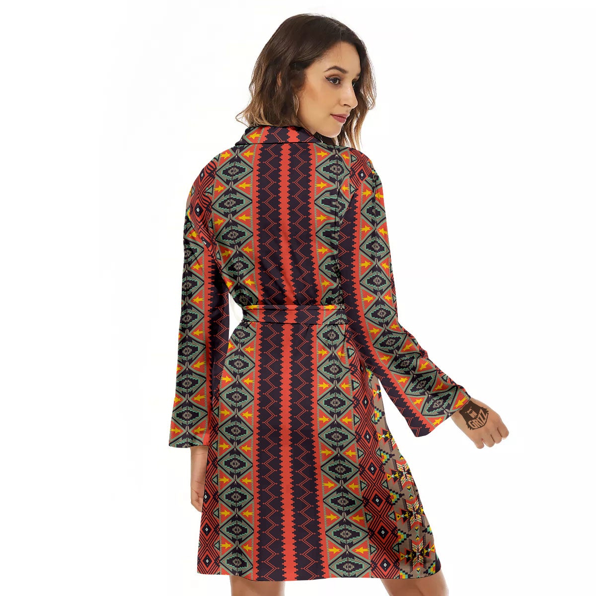 Aztec Native Tribal Print Pattern Women's Robe-grizzshop