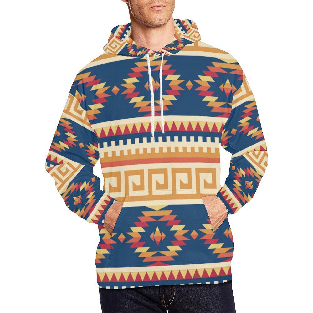 Aztec Tribal Indians Navajo Native American Print Men Pullover Hoodie Men Pullover Hoodie-grizzshop