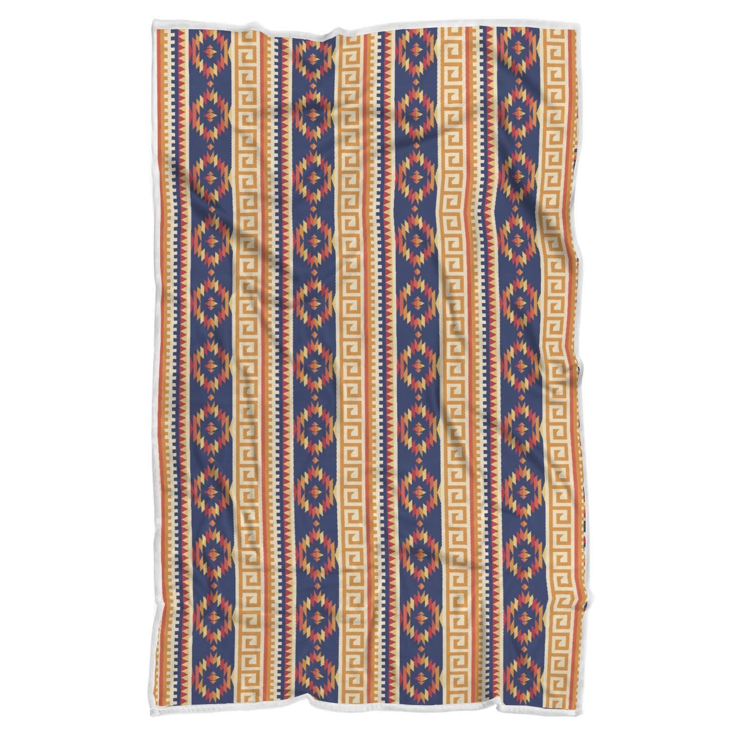 Aztec Tribal Indians Navajo Native American Print Throw Blanket-grizzshop