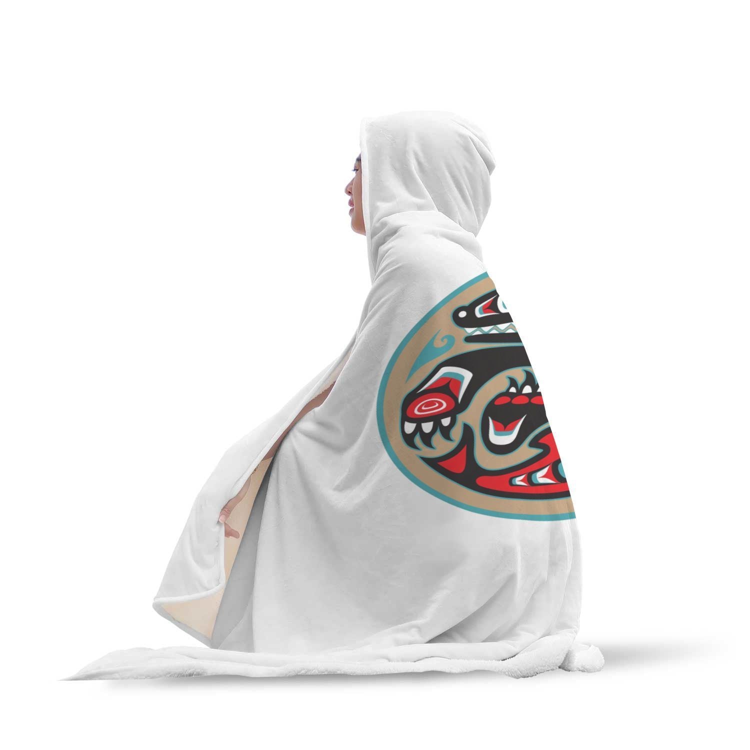 Aztec Tribal Native American Indians Navajo Print Hooded Blanket-grizzshop